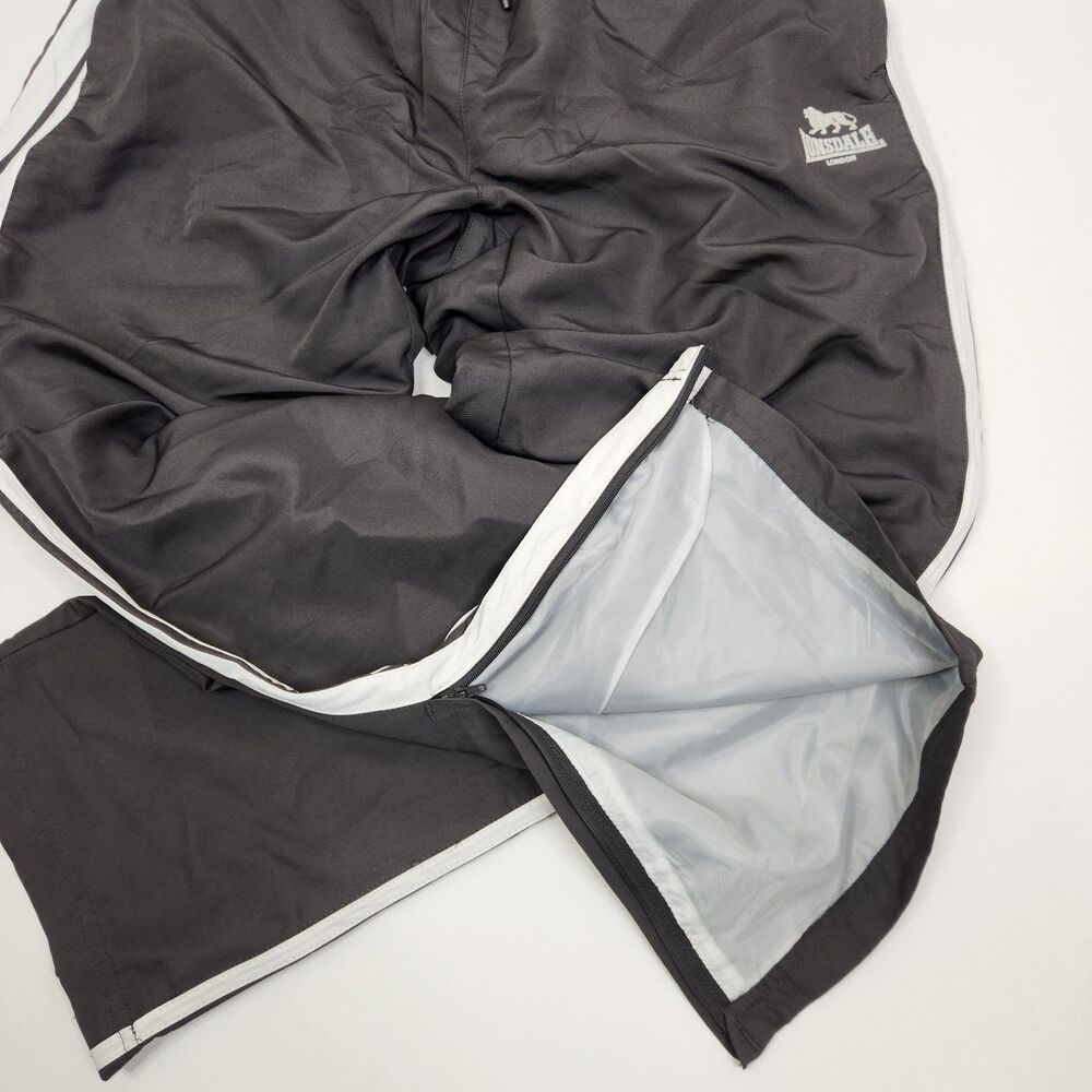 Lonsdale Mens Zip Pocket Drawstring Waistline Open Close Hem Track Pants L - Picture 5 of 9